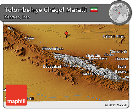 Physical Panoramic Map of Tolombeh-ye Chāqol Maḩallī