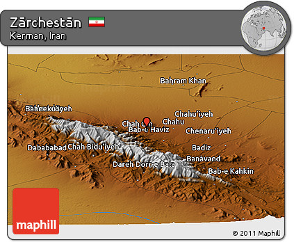 Physical Panoramic Map of Zārchestān