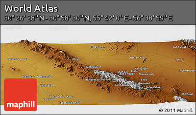 Physical Panoramic Map of the Area around 30° 42' 29" N, 56° 10' 29" E