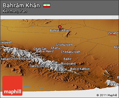 Physical Panoramic Map of Bahrām Khān