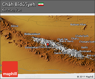 Physical Panoramic Map of Chāh Bīdū'īyeh