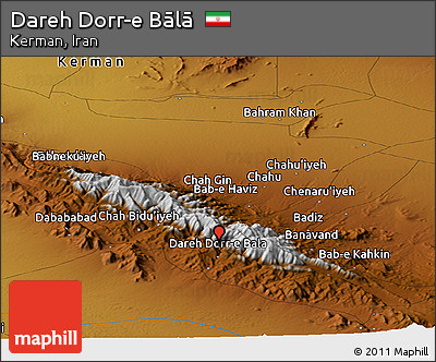 Physical Panoramic Map of Dareh Dorr-e Bālā