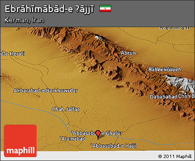 Physical Panoramic Map of Ebrāhīmābād-e Ḩājjī