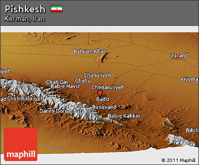 Physical Panoramic Map of Pīshkesh