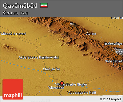 Physical Panoramic Map of Qavāmābād