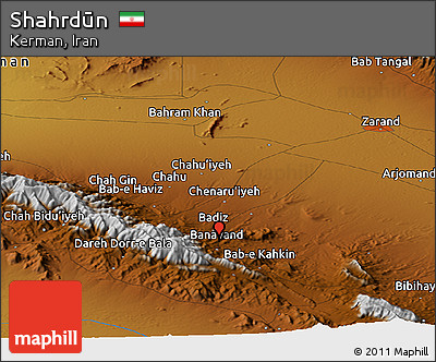 Physical Panoramic Map of Shahrdūn