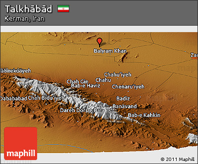 Physical Panoramic Map of Talkhābād