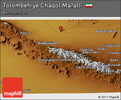 Physical Panoramic Map of Tolombeh-ye Chāqol Maḩallī