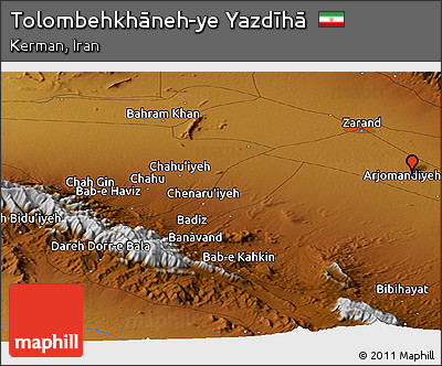 Physical Panoramic Map of Tolombehkhāneh-ye Yazdīhā