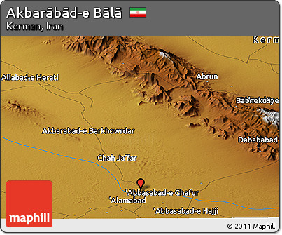 Physical Panoramic Map of Akbarābād-e Bālā