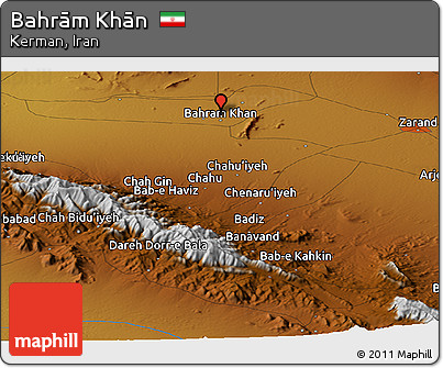 Physical Panoramic Map of Bahrām Khān