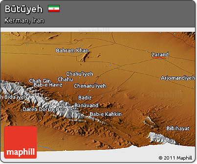 Physical Panoramic Map of Būtūyeh