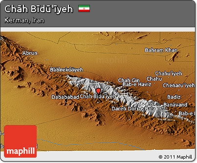 Physical Panoramic Map of Chāh Bīdū'īyeh