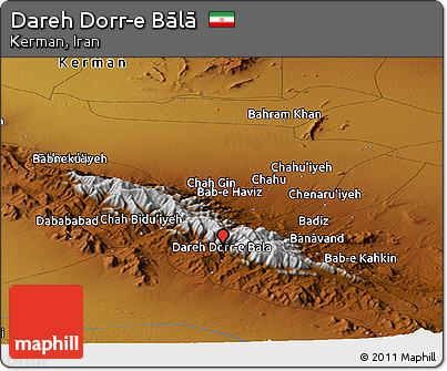 Physical Panoramic Map of Dareh Dorr-e Bālā