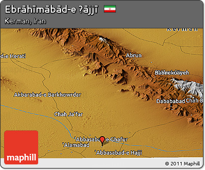 Physical Panoramic Map of Ebrāhīmābād-e Ḩājjī