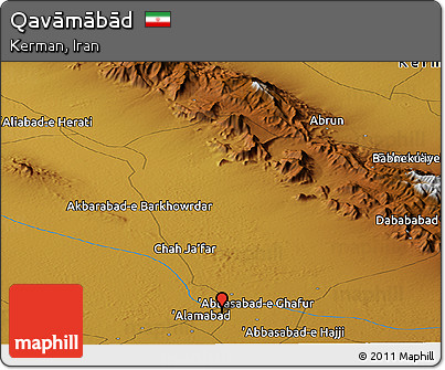Physical Panoramic Map of Qavāmābād