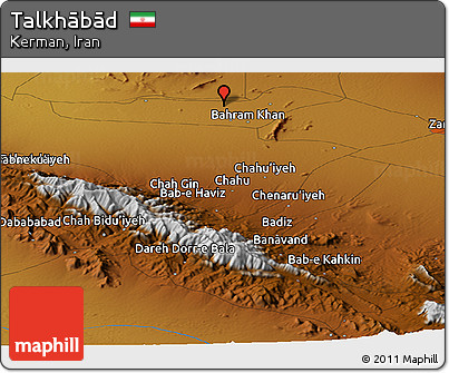 Physical Panoramic Map of Talkhābād