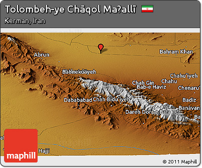 Physical Panoramic Map of Tolombeh-ye Chāqol Maḩallī