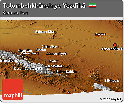 Physical Panoramic Map of Tolombehkhāneh-ye Yazdīhā