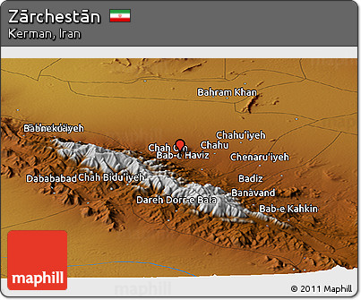 Physical Panoramic Map of Zārchestān