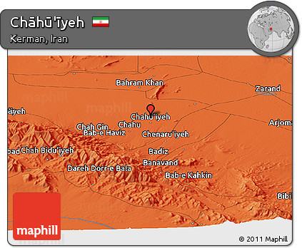 Political Panoramic Map of Chāhū'īyeh