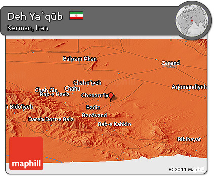 Political Panoramic Map of Deh Ya`qūb