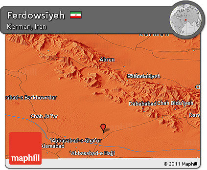 Political Panoramic Map of Ferdowsīyeh