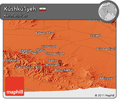 Political Panoramic Map of Kūshkū'īyeh