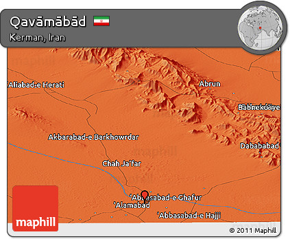 Political Panoramic Map of Qavāmābād