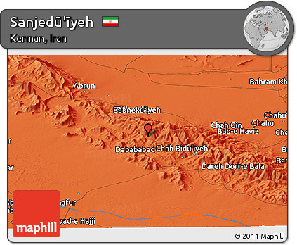Political Panoramic Map of Sanjedū'īyeh