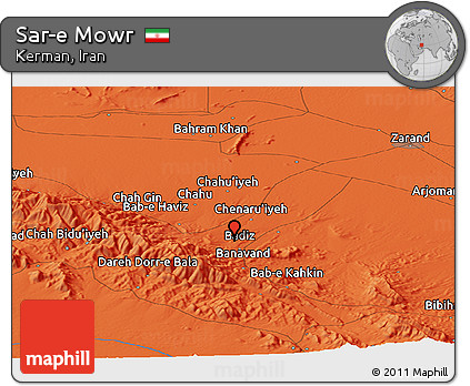 Political Panoramic Map of Sar-e Mowr