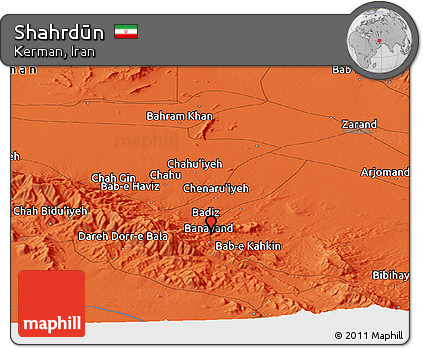 Political Panoramic Map of Shahrdūn