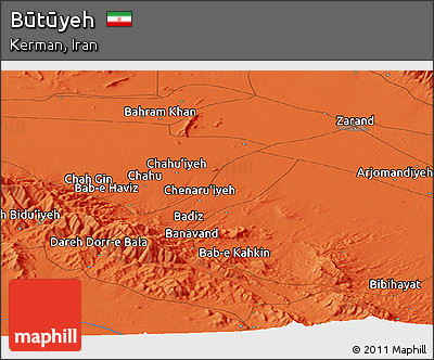 Political Panoramic Map of Būtūyeh