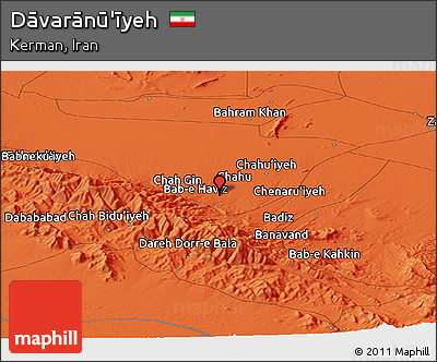 Political Panoramic Map of Dāvarānū'īyeh