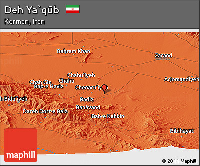 Political Panoramic Map of Deh Ya`qūb