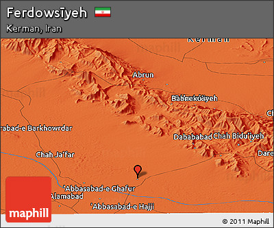Political Panoramic Map of Ferdowsīyeh