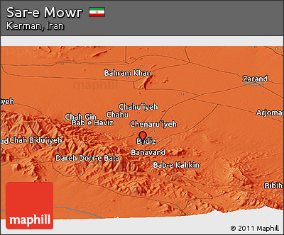 Political Panoramic Map of Sar-e Mowr
