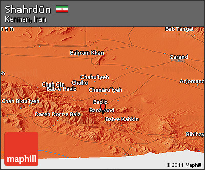 Political Panoramic Map of Shahrdūn
