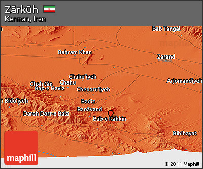 Political Panoramic Map of Zārkūh
