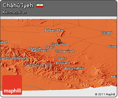 Political Panoramic Map of Chāhū'īyeh