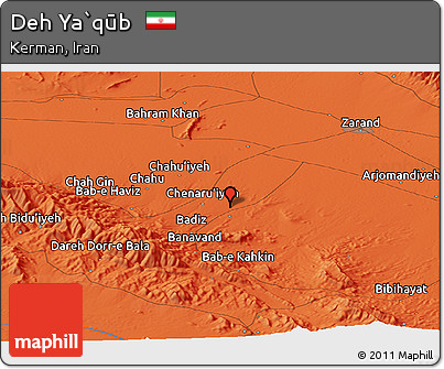 Political Panoramic Map of Deh Ya`qūb