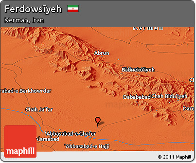 Political Panoramic Map of Ferdowsīyeh