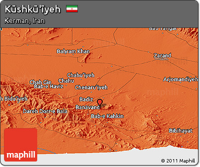 Political Panoramic Map of Kūshkū'īyeh
