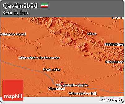 Political Panoramic Map of Qavāmābād
