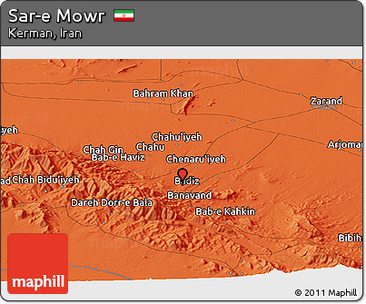 Political Panoramic Map of Sar-e Mowr