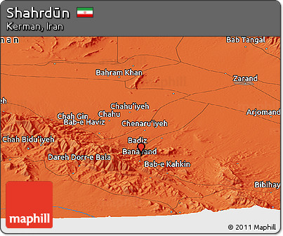 Political Panoramic Map of Shahrdūn