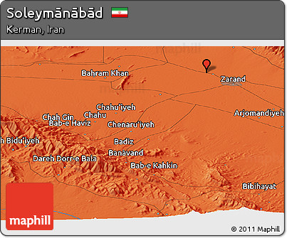 Political Panoramic Map of Soleymānābād