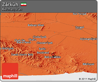 Political Panoramic Map of Zārkūh