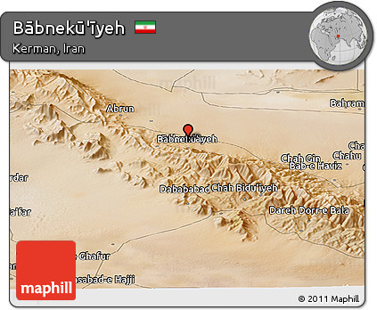 Satellite Panoramic Map of Bābnekū'īyeh