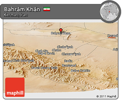 Satellite Panoramic Map of Bahrām Khān